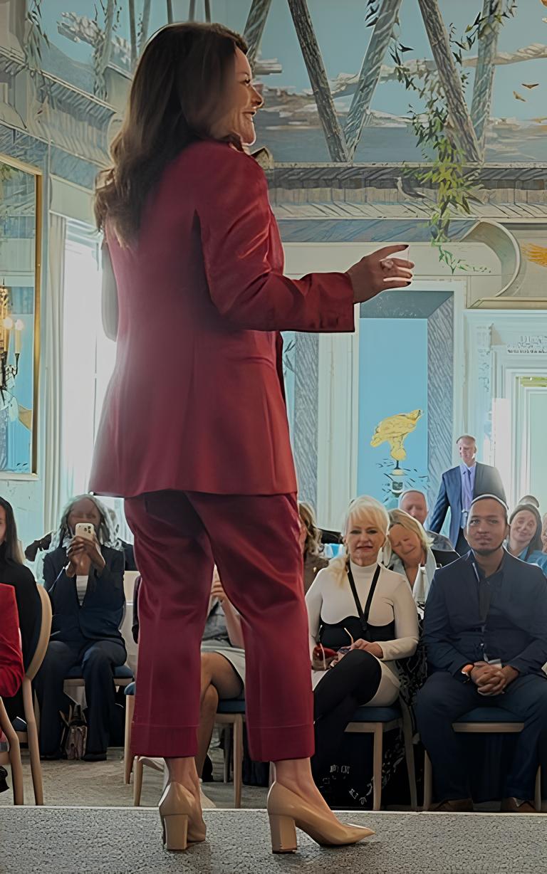 Sandy Gallagher teaching a room